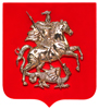 герб Москвы (металлизация) на бархате (флоке) 22х26 см.
