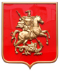 герб Москвы в рамке краска на пластике 42х50 см.