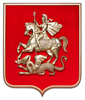 герб Московской области в рамке краска на бархате (флоке) 42х50 см.