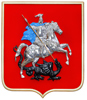 герб Москвы 52х62 см. (арт. герб Москвы Ф62РМЭ): щит - МДФ флок, без рамки, всадник - пластик, металлизация