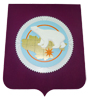 Герб Чукотского АО: барельеф без рамы, центральная фигура - краска