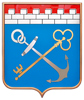 Герб Ленинградской области: рельеф в золотой раме, центральная фигура - цветной пластик
