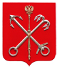Герб Санкт-Петербурга: барельеф без рамы, центральная фигура - металлизация