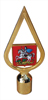 Навершие герб Московской области, пластик "золото", сквозное