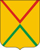 Барельефный герб Арзамаса на пластиковом геральдическом щите без рамы, орел- краска/металлизация 