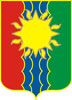 Барельефный герб Братска на пластиковом геральдическом щите без рамы, орел- краска/металлизация 