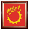 Печать герба Балашихи на пластике в различных вариантах рам: красное дерево, орех, золото