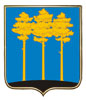 Печать герба Димитровграда на пластиковом геральдическом щите в раме золото