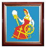 Печать герба Иваново на пластике в различных вариантах рам: красное дерево, орех, золото