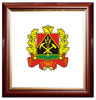 Печать герба Кемеровской области на пластике в различных вариантах рам: красное дерево, орех, золото