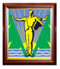 Печать герба Комсомольска-на-Амуре на пластике в различных вариантах рам: красное дерево, орех, золото