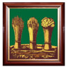 Печать герба Пензы на пластике в различных вариантах рам: красное дерево, орех, золото