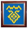 Печать герба Тольятти на пластике в различных вариантах рам: красное дерево, орех, золото